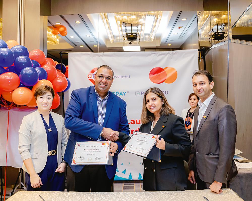 From left: ATX strategy director Kelly Koh, Sashi, Beena and Mastercard products and solutions South East Asia vice president Vishal Gupta at the ceremony today.