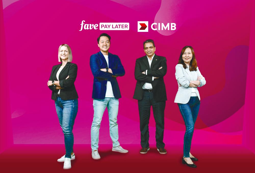 From left: FavePay Later head Audra Pakalnyte, Neoh, Samir and CIMB regional head of credit cards &amp; personal financing (MY) Tan Bee Bee.