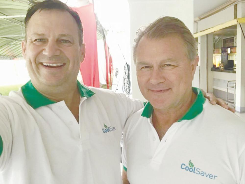 CoolSaver’s sales and technician director Tobern Bahr (left) with Nordgren.