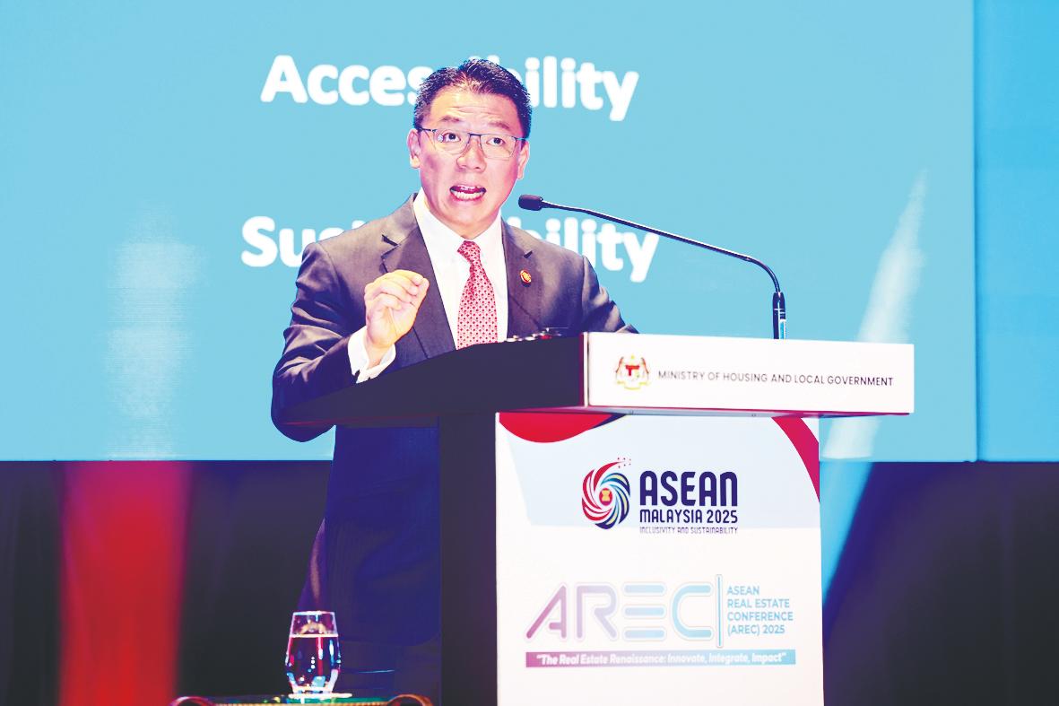 Nga speaking at the official opening of Arec 2025 and Archidex in Kuala Lumpur today. – Bernamapic