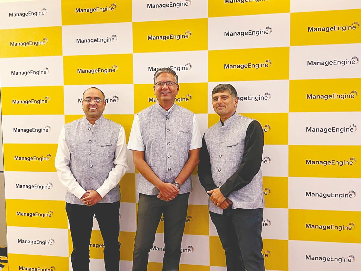 From left: Associate director (business) Karthick ChandraSekar, ManageEngine CEO Rajesh Ganesan and Arun at the media roundtable.