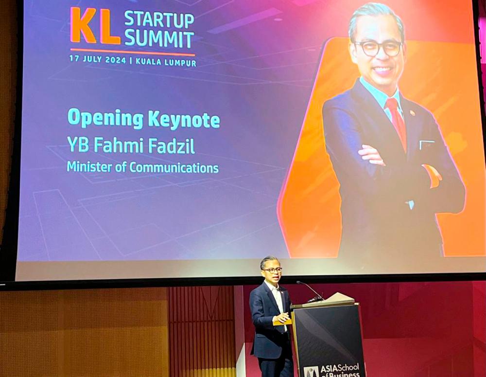 Fahmi delivering his keynote address at the launch of KL Startup Summit 2024 today.