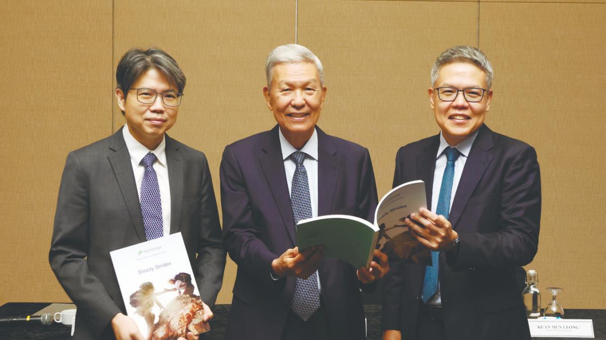 From left: Hartalega Holdings chief business officer Kuan Mun Keng, Kuan Kam Hon and Kuan Mun Leong at the press conference following the group’s 19th annual general meeting.