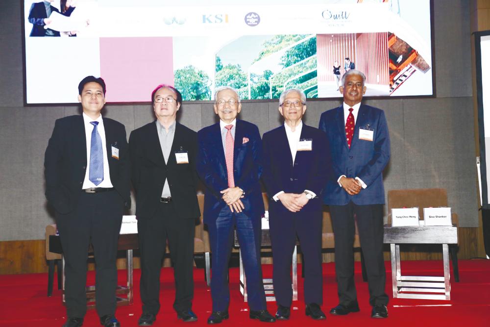 From left: Ho Chin Soon Research Sdn Bhd CEO Ishmael Ho, KGV International Property Consultancy (Johor) Sdn Bhd director Samuel Tan, Rahim &amp; Co International Sdn Bhd chairman Tan Sri Abdul Rahim Abdul Rahman, Tang, Rahim &amp; Co International CEO Siva Shankerm after the panel discussion.