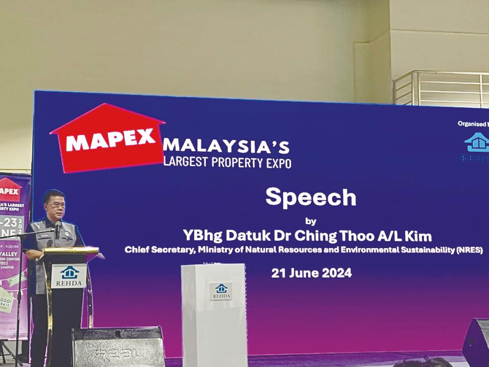 Ching delivering his speech at the launch of Mapex on Friday.