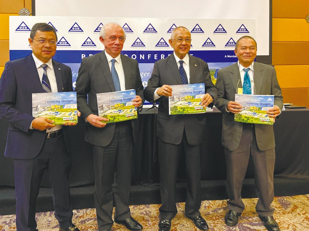 From left: MSM Malaysia group COO Hasni Ahmad, Syed Feizal, chairman Datuk Syed Hisham Syed Wazir and CFO Ab Aziz Ismail after the company’s AGM.