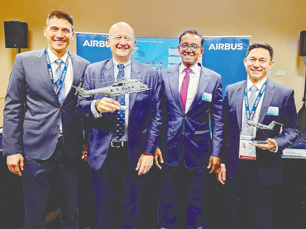 From left: Airbus chief representative Malaysia Burhanudin Noordin Ali, Airbus Helicopters head of Asia-Pacific Vincent Dubrule, Stanley and Airbus head of Asia-Pacific, Airbus Defence and Space head of Asia-Pacific Zakir Hamid.