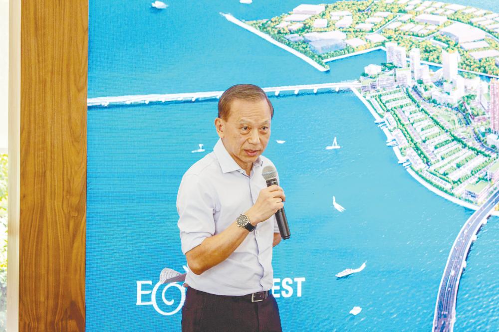 Kok speaking at the introduction of the master plan for Andaman Island.