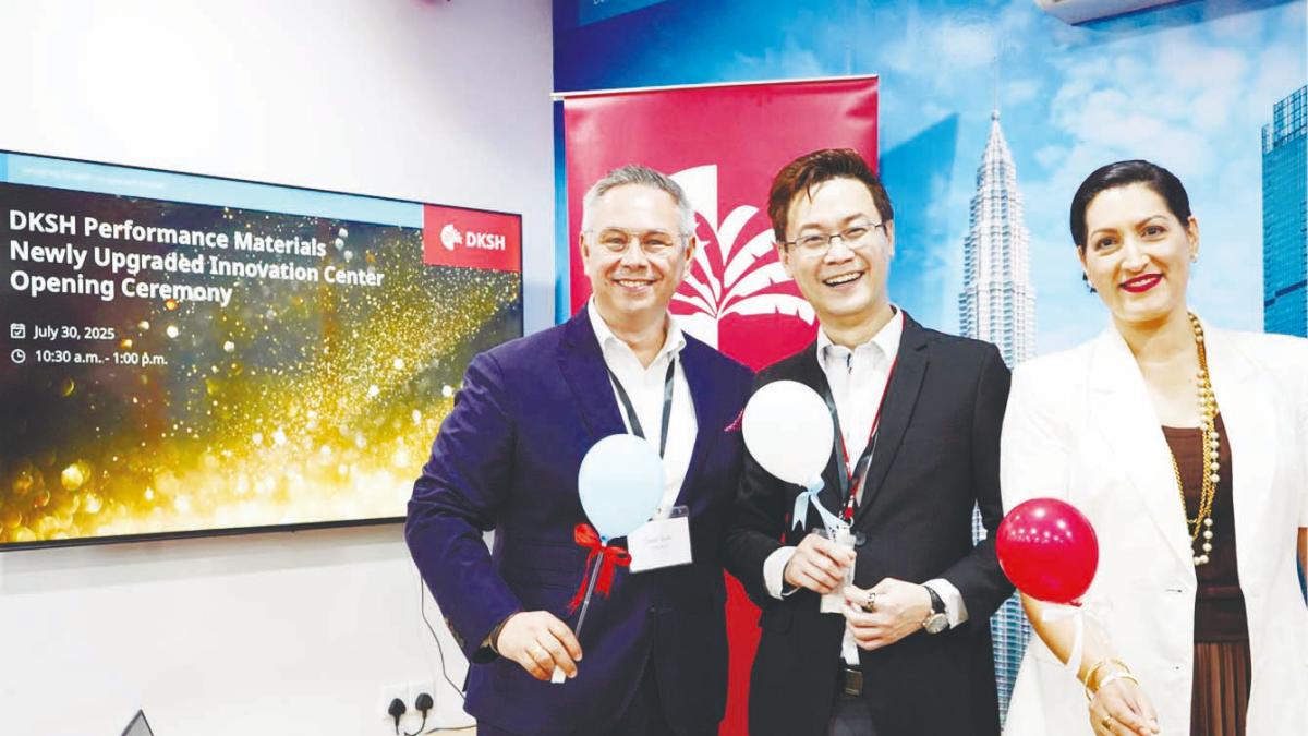 From left: Saez, Kok Wei and Delac at the launch of the upgraded innovation centre.