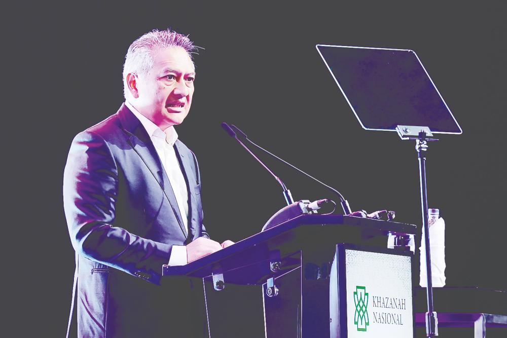 Amirul Feisal delivering his speech at Khazanah Nasional’s 30th anniversary celebration yesterday. – Bernamapic