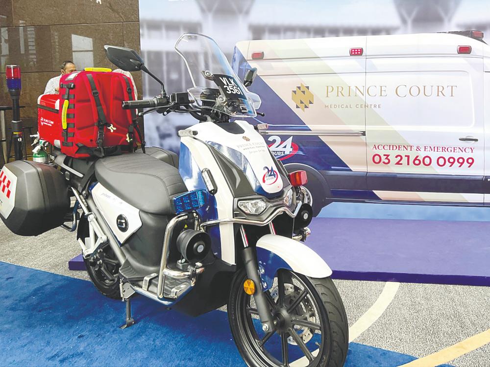 Prince Medical Centre’s electric motorcycle ambulance is part of its pioneering rapid response service.