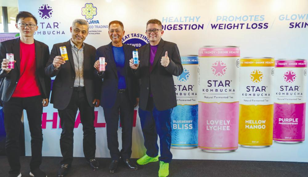 From left: Nyeow, Berjaya Food Bhd Group CEO Datuk Sydney Quays, Goody Group managing director Paul Nguyen and Aseana Goody Sdn Bhd marketing director Jonathan Bong during the media launch of Star Kombucha.