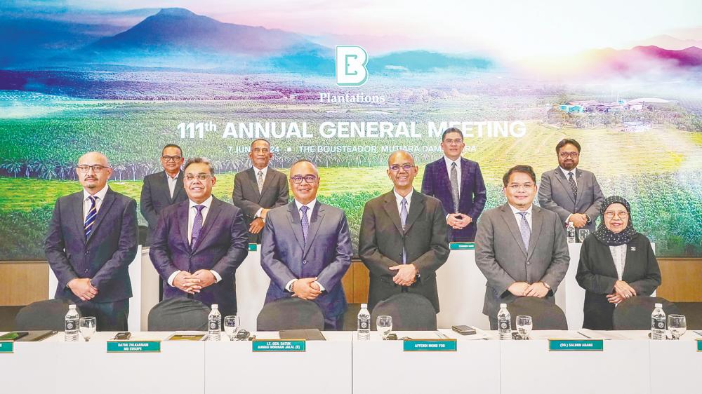 Boustead Plantations’ directors and senior management team at the company’s AGM held virtually at The Bousteador, Mutiara Damansara, Petaling Jaya.