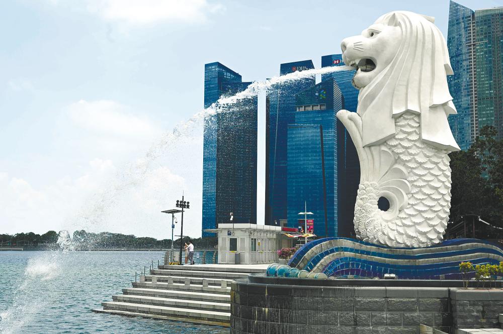 The Merlion statue as seen in Singapore today. Singapore is bracing for its worst recession ever after the coronavirus sent its economy into a sharp contraction in the first quarter. – AFPPIX