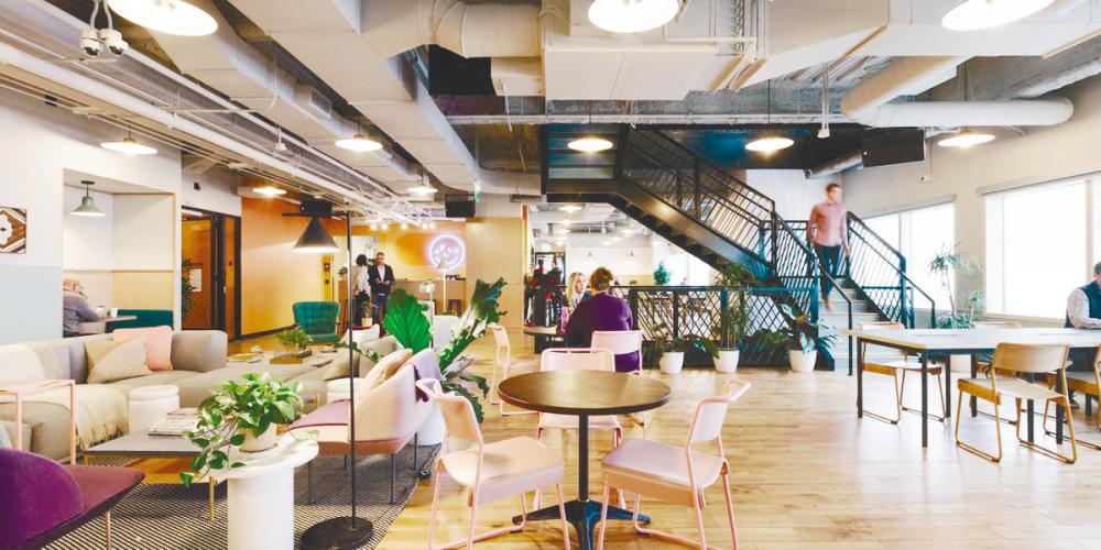WeWork Capella Tower shared space in Minneapolis, US.