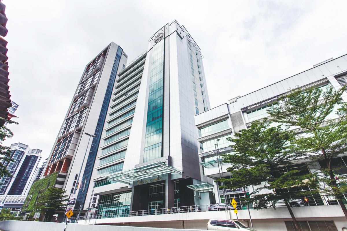 A view of Menara Glomac, an office building in Kuala Lumpur.