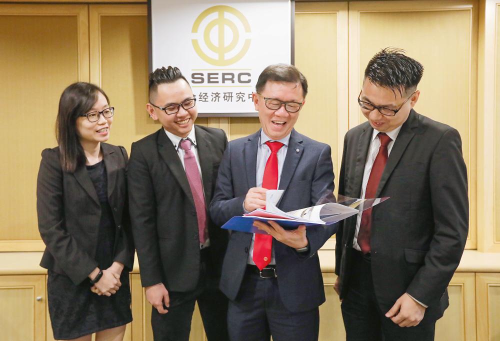 From left: SERC researchers Look Yuen Kei and Goh Kong Jun, Lee and senior researcher Lee Soon Thye at the media briefing yesterday. – ASHRAF SHAMSUL/THE SUN