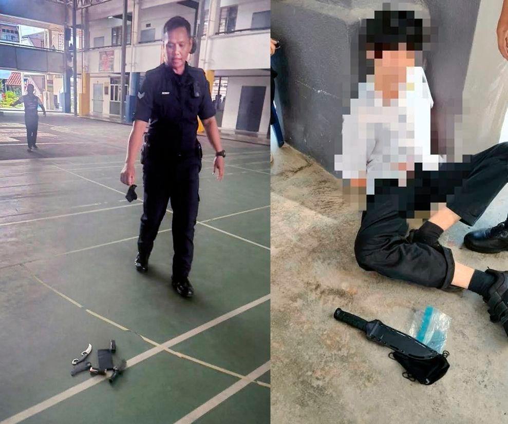 DEADLY ATTACK ... Police have recovered two sharp objects and arrested a 14-year-old boy in connection with the fatal stabbing of a Form Four female student at SMK Bandar Damansara (4) in Petaling Jaya yesterday morning. – SOCIAL MEDIA VIRAL PIC