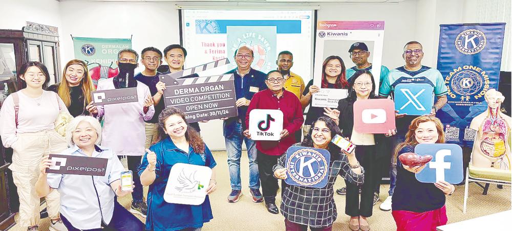 The Kiwanis team and representatives from collaborating partner organisations during an event to promote the video competition. – Pic courtesy of Kiwanis Malaysia