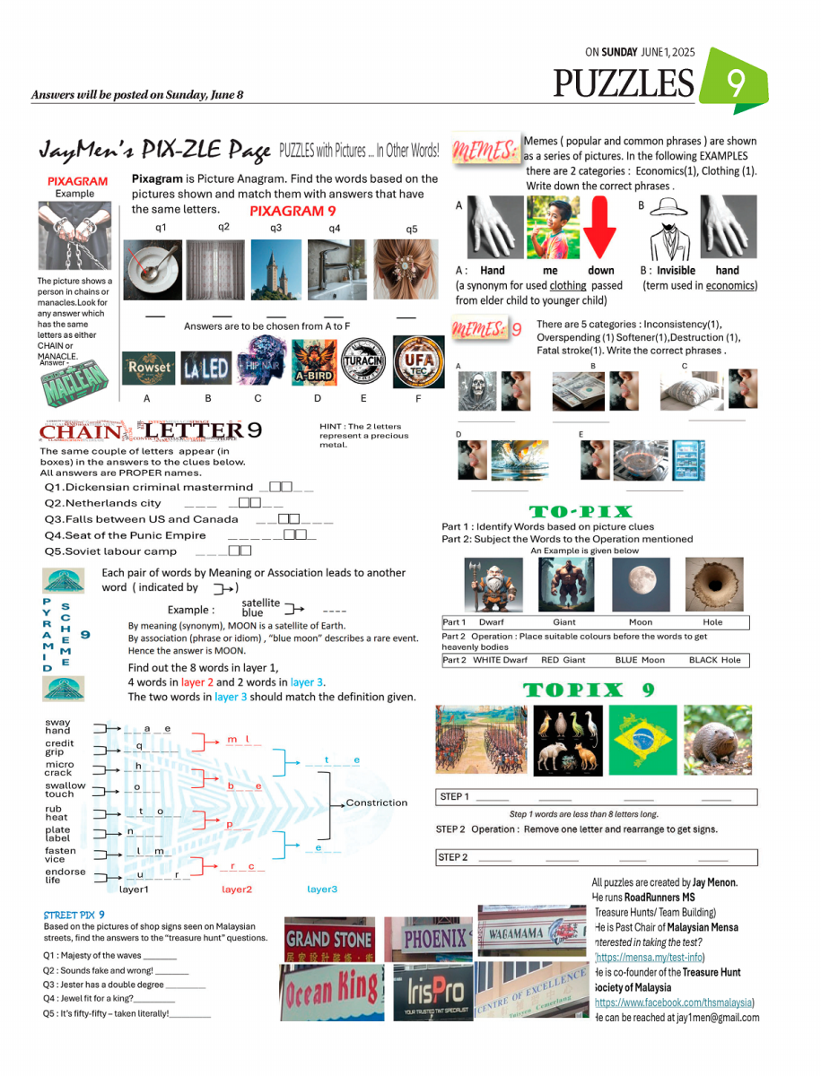 PUZZLES JUNE 1, 2025