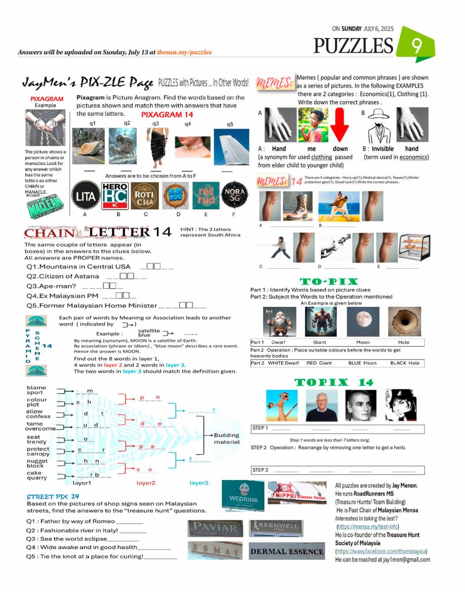 PUZZLES JULY 06, 2025