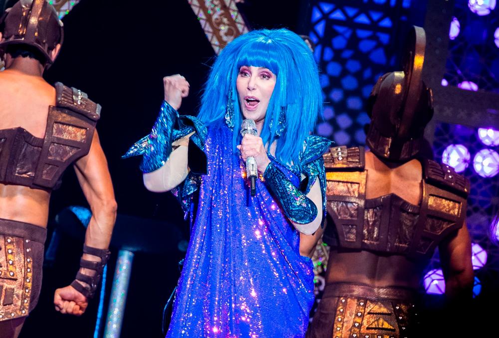 (FILES) In this file photo taken on October 7, 2019 US singer Cher performs on stage during her concert at Stadthalle in Vienna, Austria. Music icon Cher shared her delight after a Pakistani court ordered freedom for a lonely elephant, who had become the subject of a high-profile rights campaign backed by the US singer. - Austria OUT / AFP / GEORG HOCHMUTH