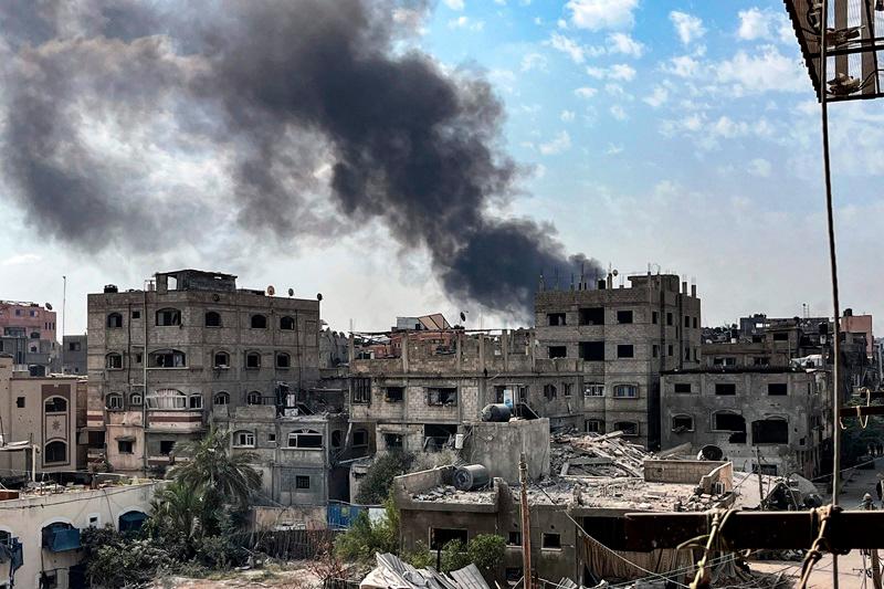 This picture taken from Beit Lahya shows smoke rising in the adjacent neighbourhood of Jabalia in the northern Gaza Strip, during an Israeli strike on November 1, 2024. Since October 6, the Israeli military has mounted a sweeping air and land assault on northern Gaza, initially focused on the Jabalia area, describing it as an operation aimed at preventing Hamas militants from regrouping. - AFPpix