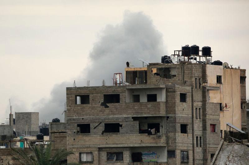 Smoke billows after an Israeli strike near the Bureij refugee camp in the central Gaza Strip on March 21, 2025. AFPpix