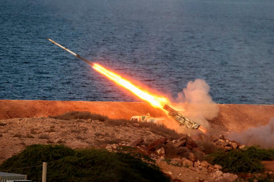 A missile is launched during a joint exercise called the ‘Great Prophet 17’, in the southwest of Iran, in this picture obtained on December 22, 2021. AFPPIX