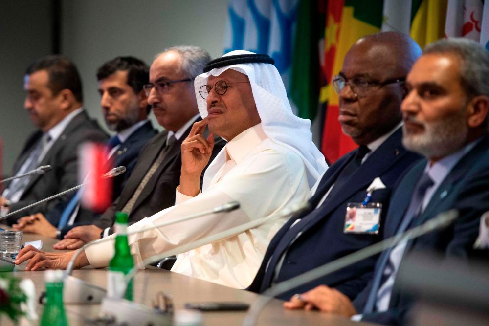 Saudi Arabia’s Minister of Energy Abdulaziz Salman looks on during a press conference after the 45th joint ministerial monitoring committee and the 33rd Opec+ ministerial meeting in Vienna on Wednesday, Oct 5. – AFPpix