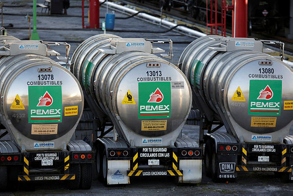 Tanker trucks of Mexico state oil firm Pemex’s are seen at Cadereyta refinery in Cadereyta. — Reuters