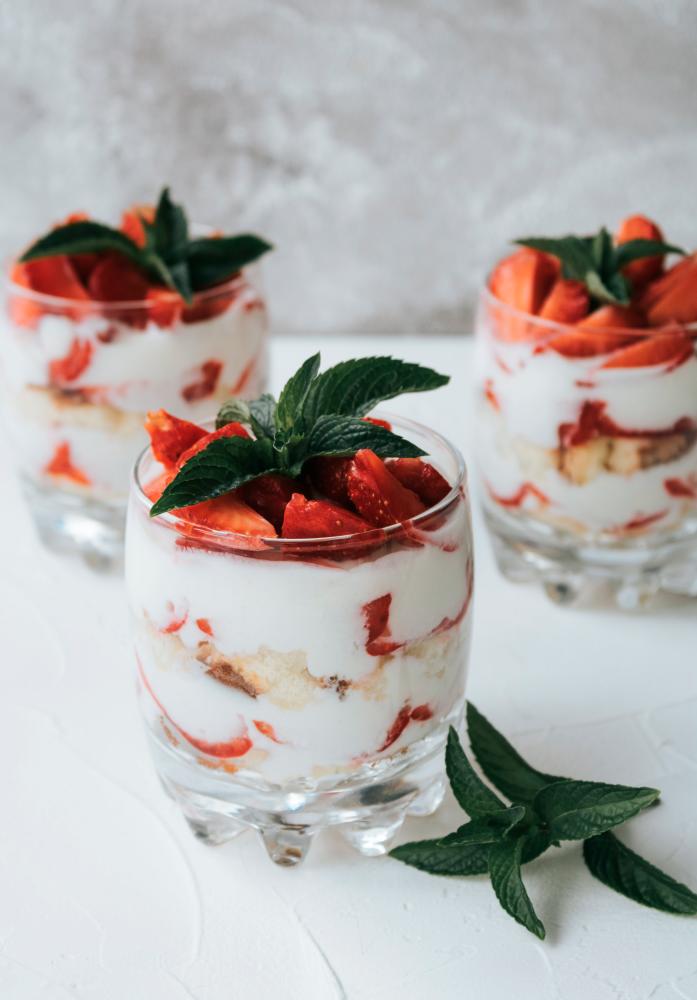 $!Strawberry yoghurt parfait.