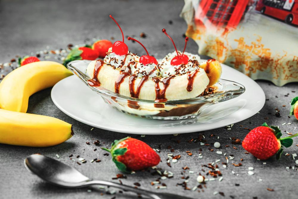 $!A classic banana split is a combination of strawberry, vanilla and chocolate. – PEXELSPIC