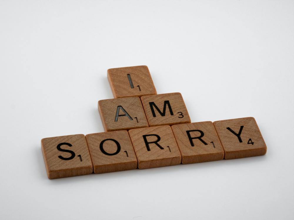 $!Words alone are not enough ... Saying sorry without the will to change is pointless. – 123RF