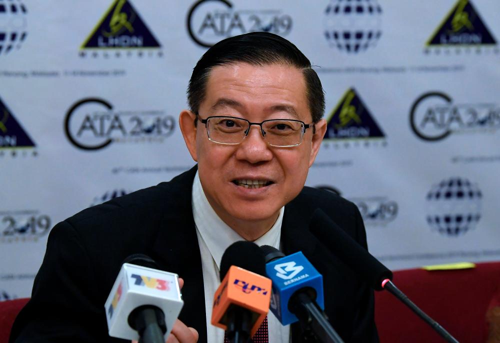 Finance Minister Lim Guan Eng holds a press conference after officiating the 40th CATA Annual Technical Conference 2019 at a hotel today. - Bernama