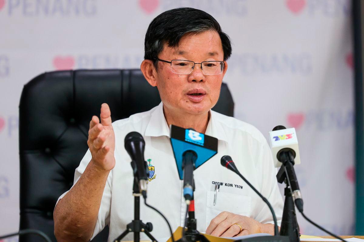Penang Chief Minister Chow Kon Yeow. - BERNAMA