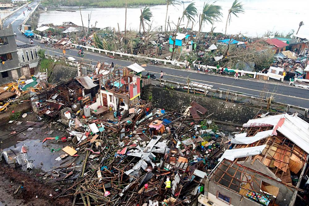 This aerial photo taken on December 17, 2021 shows destroyed houses caused by Super Typhoon Rai. AFPPix