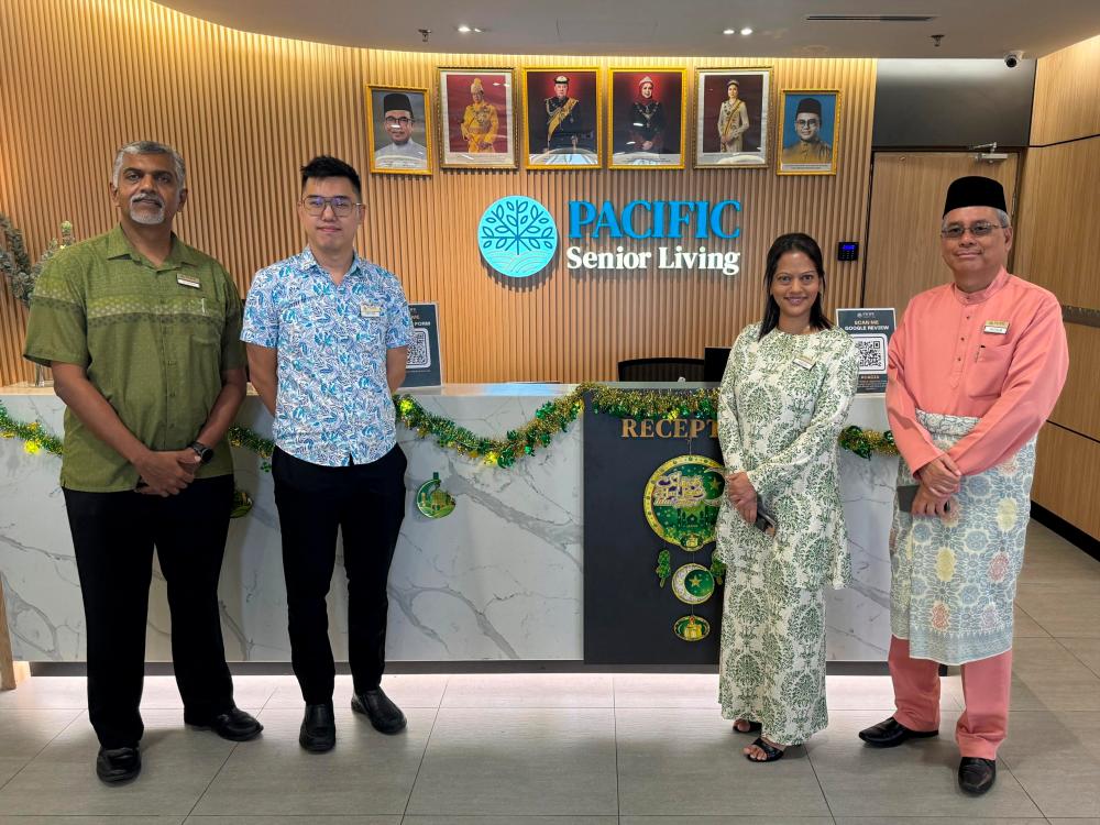 (From left) Pacific Senior Living interim CEO &amp; director of health services Dr Ramnan Jeyasingam, CFO Arthur Ng, marketing communications manager Malini Selva and chief development officer Mutalib Ahmad.