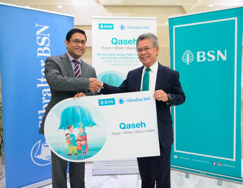 Rangam (left) and Yunos with the newly launched Qaseh series insurance product