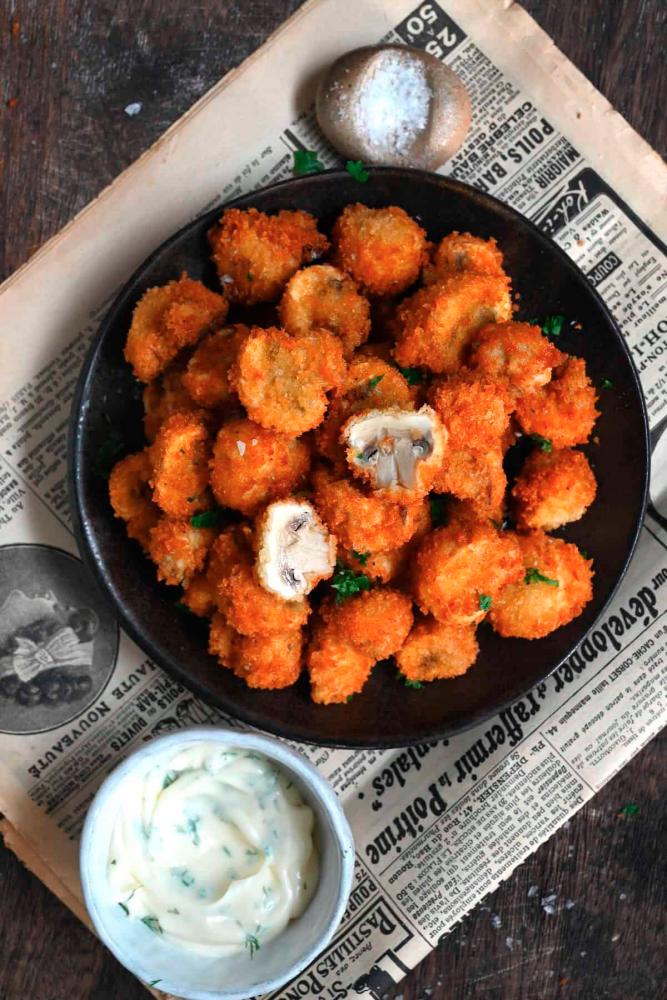 Fried mushrooms are an irresistible snack. – PINTERESTPIC