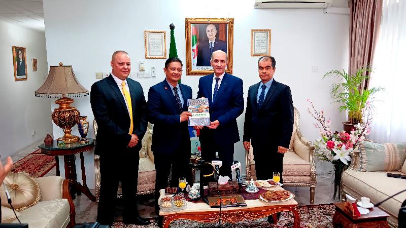 (From left) Asian Business Alliance representative Tarik Bensassa, Uzaidi, Bounour and Algerian embassy counsellor Zoheir Boudraa during the meeting.