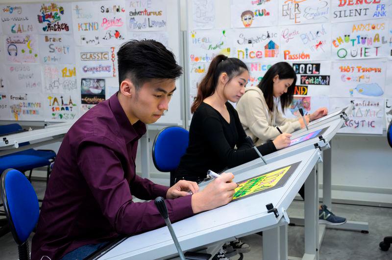 Students generate new advertising ideas incorporating creativity at UTAR Faculty of Arts and Social Science (FAS) Advertising Studio.