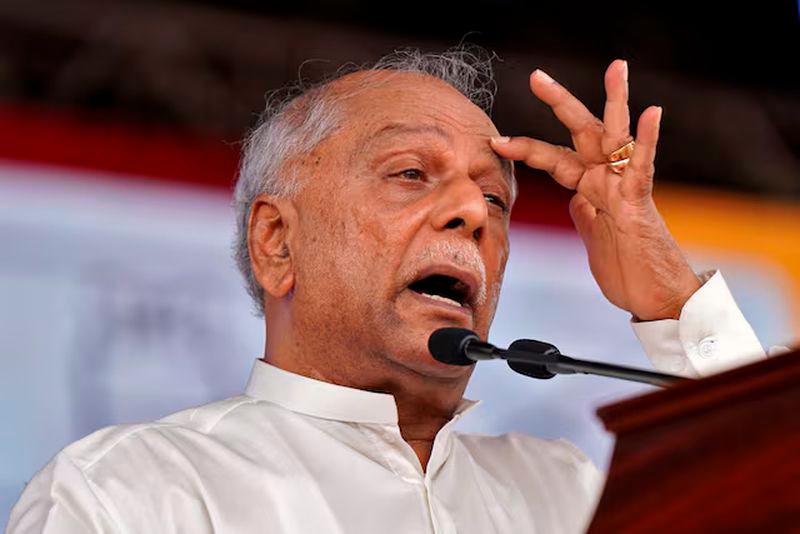 Sri Lanka’s Prime Minister Dinesh Gunawardena addresses an election campaign rally in support of the independent presidential candidate Ranil Wickremesinghe ahead of the upcoming presidential election, in Minuwangoda in Gampaha district - REUTERSpix