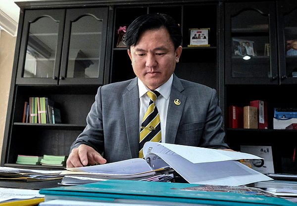 Filepix taken on July 12 shows Perak state executive councillor, Paul Yong Choo Kiong at his office in the Perak Darul Ridzuan Building. — Bernama