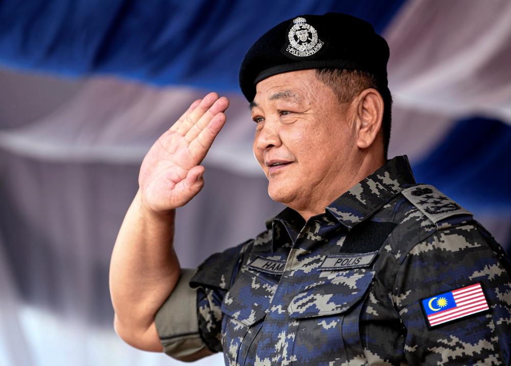 Inspector-General of Police Tan Sri Abdul Hamid Bador during the launching of the golden jubilee of 69 Commando at the North Brigade marching field, General Operations Force (GOF) in Ulu Kinta on Oct 23, 2019. — Bernama