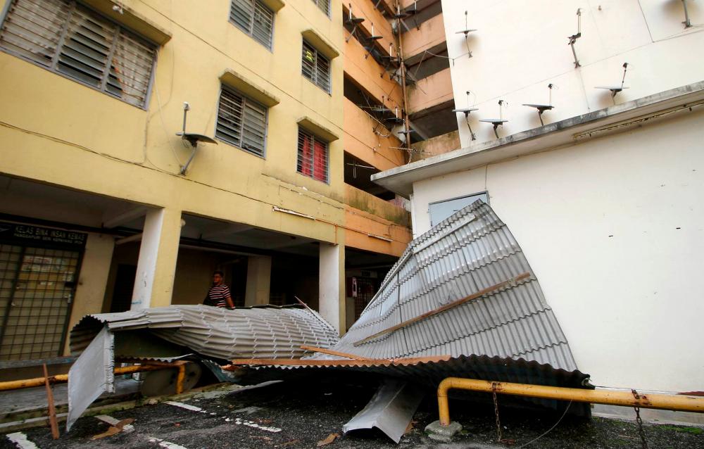 Roofs of seven housing units in Ipoh blown away by strong winds
