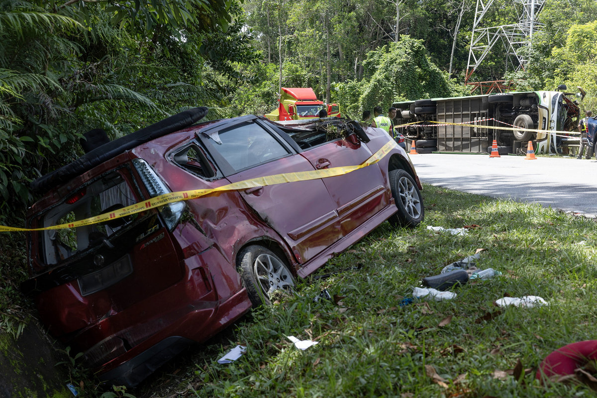 The Alza involved in the accident. - BERNAMApix