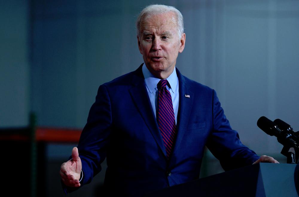 US President Joe Biden speaks about legislation to boost the economy at United Performance Metals, a specialty metals solutions center in Hamilton, Ohio. - AFPpix