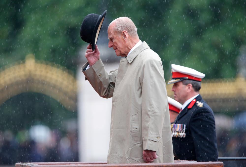 Britain's Prince Philip, in his role as Captain General, Royal Marines, attends a Parade to mark the finale of the 1664 Global Challenge, on the Buckingham Palace Forecourt, in central London, Britain August 2, 2017. — Reuters/Yui Mok/Pool/File Photo
