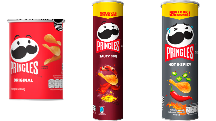 $!Pringles On-The-Go Pack 36g and Sharing Packs 147g and 104g